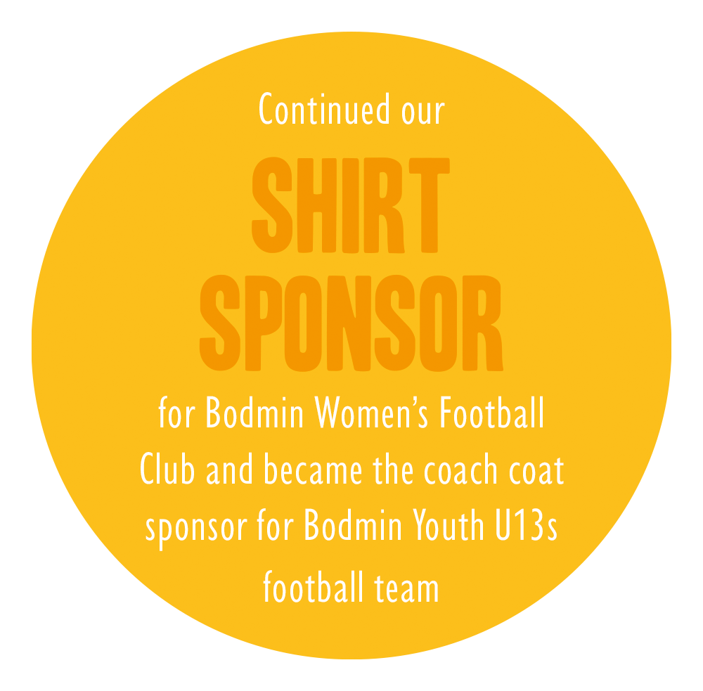 Sponsored the kit of 2 local football teams in Bodmin - Charity Graphic